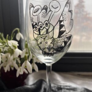 Hand-drawn Wine Glass Design «Metamorphosis»